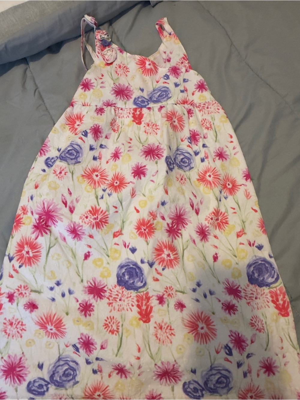 Penelope Mack White Sundress with Pink, Purple & Yellow Floral Print